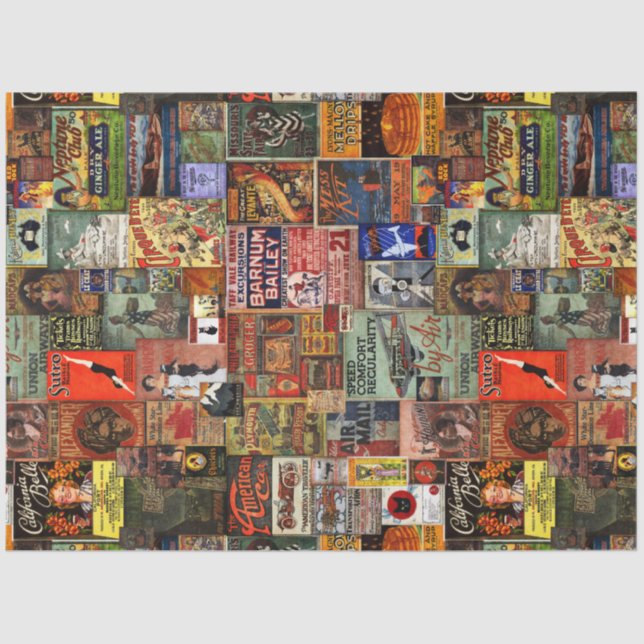 De Seda Papel Teclado Publicitário Vintage (Frente )