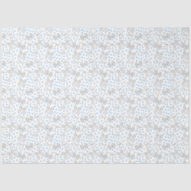 De Seda Papel Tissue Arcos Cinzas e Pontos Azuis (Frente )