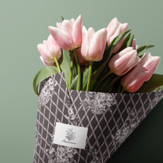 De Seda Papel Tissue Cesta Floral Meia-Noite