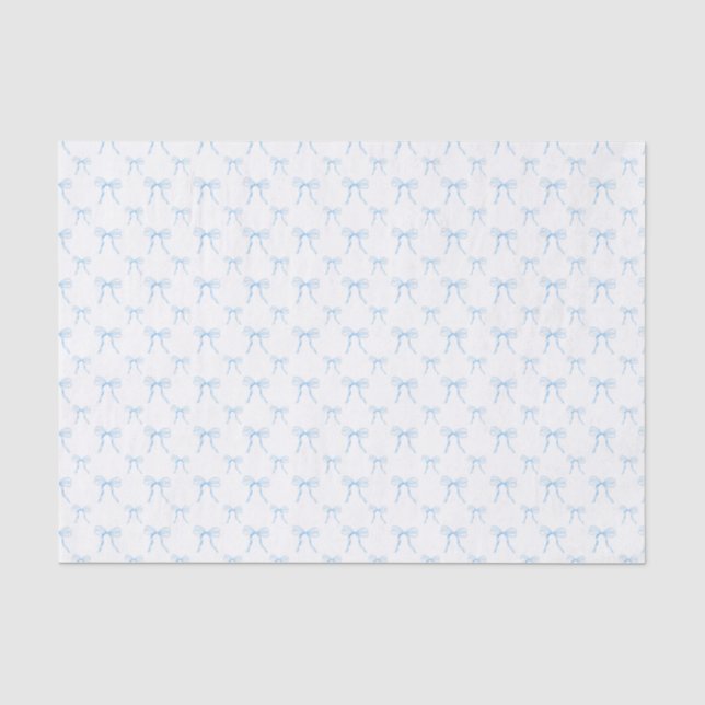 De Seda Papel Tissue Coquete com Laço Azul Grandmillennial (Frente )