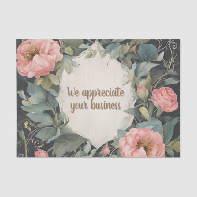 De Seda Papel Tissue Floral Fabuloso Personalizável (Frente )