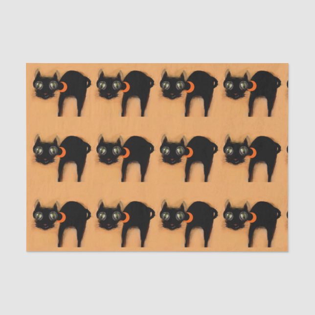 De Seda Papel Tissue Gatos Pretos Halloween Fofo (Frente )