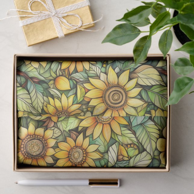 De Seda Papel Tissue Girassol Rústico – 4,5kg, 43x58cm (Presente)