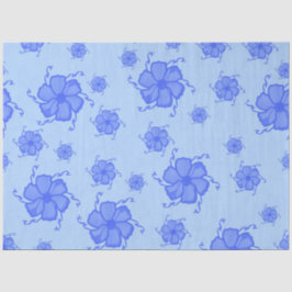 De Seda Papel Tissue Monocromático FTF em Azul