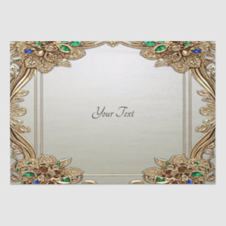 De Seda Papel Tissue Ornado Dourado Elegante