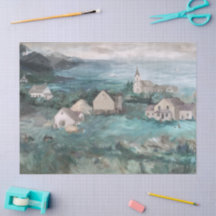 Papel Tissue Pintura dos Fiordes da Noruega para S