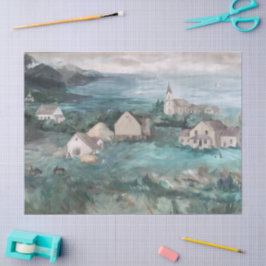 De Seda Papel Tissue Pintura dos Fiordes da Noruega para S
