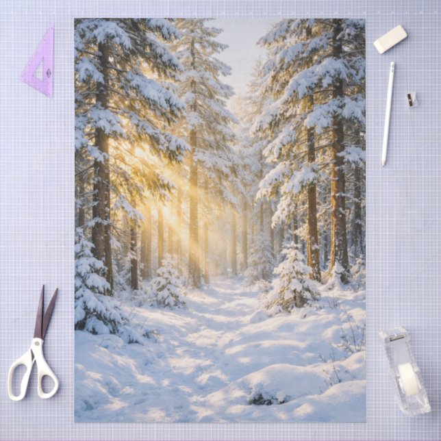De Seda Papel Tissue Premium Luz da Floresta (21″ × 29″) (Arte )
