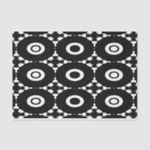 Papel tissue preto-branco e circular