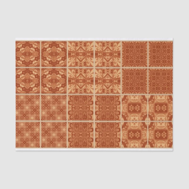 De Seda Papel tissue vermelho, laranja e amarelo para deco (Frente )