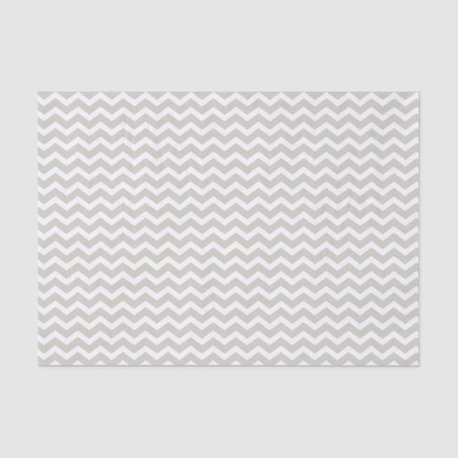 De Seda Papel Tissue Ziguezague Chevron Branco Cinza (Frente )