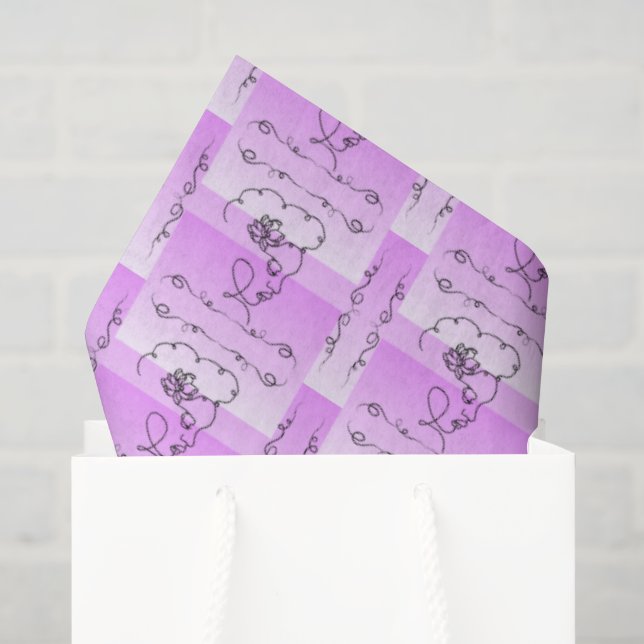 De Seda Papel Tissues Lavanda Flowing Beauty (Sacola de presentes)