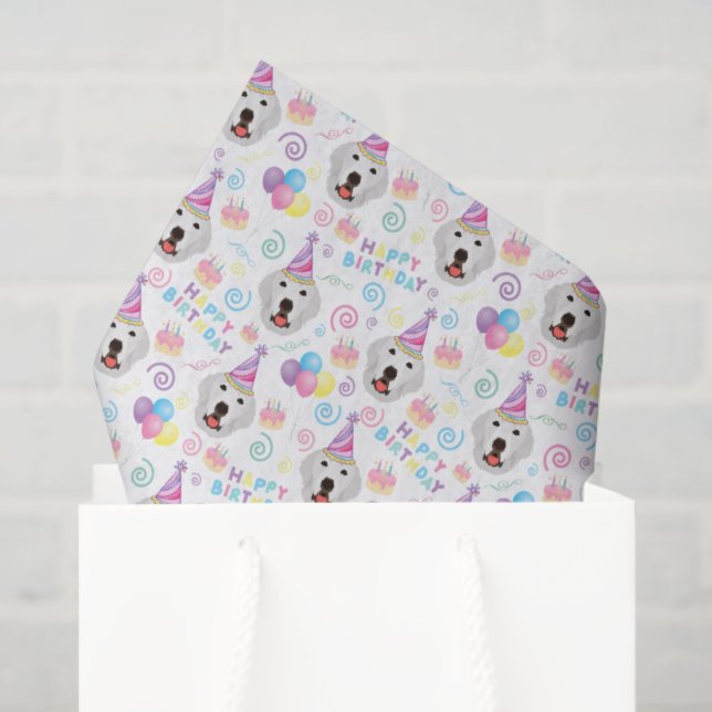 De Seda Papel Tisu do Grande Pirenéus (Sacola de presentes)