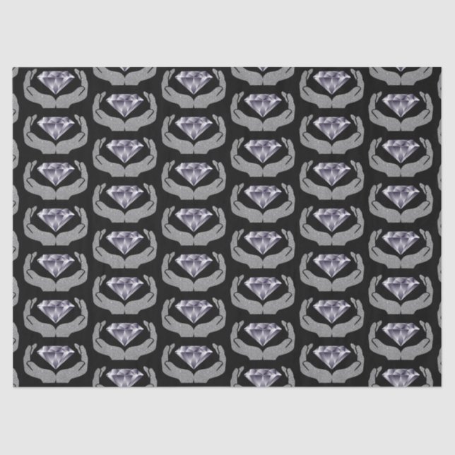 De Seda Papel Toalha para Casamento Diamond Hands (Frente )