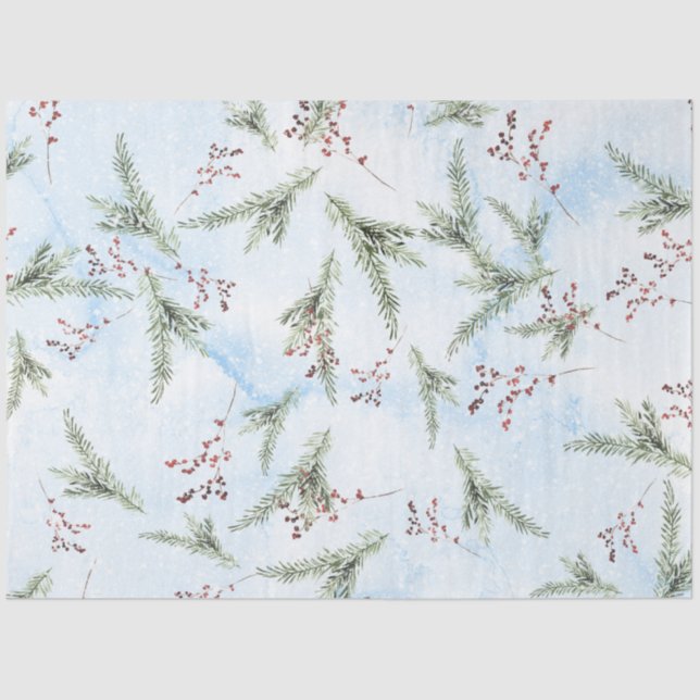 De Seda Papel Watercolor Natal II Design 9 (Frente )