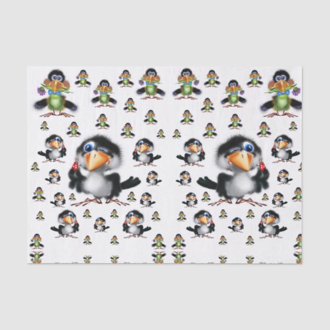 De Seda Pássaros com papel absorvente (Frente )