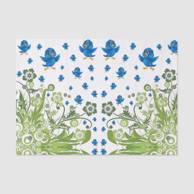 De Seda Pássaros com papel absorvente (Frente )