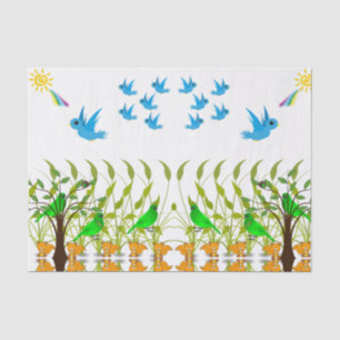 De Seda Pássaros com papel absorvente