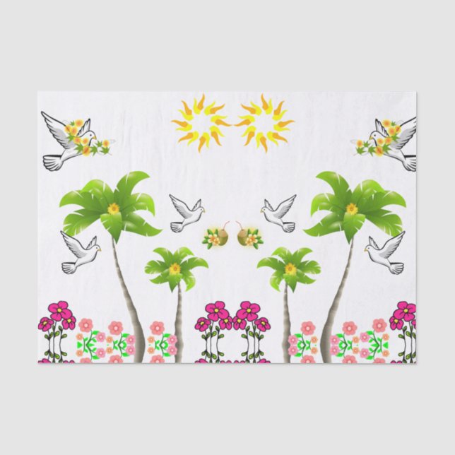 De Seda Pássaros com papel absorvente (Frente )
