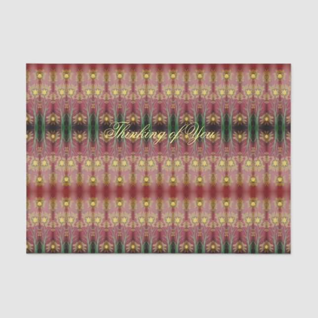 De Seda Pensando em seu papel tecidos florido (Frente )