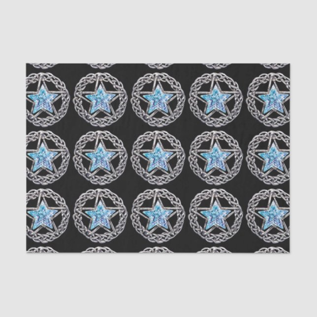 De Seda Pentagram Crystal Star - Papel Tecidual (Frente )