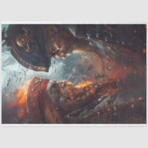 De Seda Pirata em um Papel Tecido Duelo Decoupage