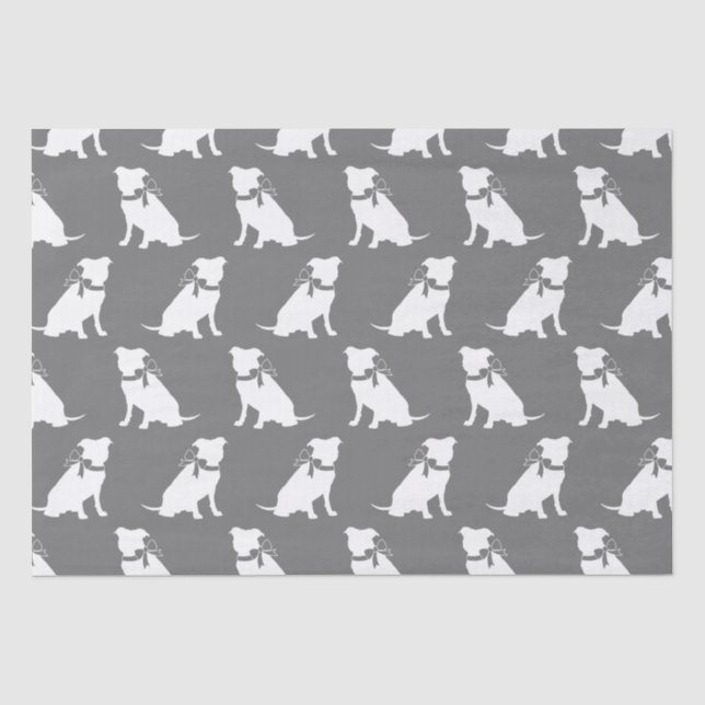 De Seda Pit Bull Dog Puppy Pitbull Papel para tecidos (Frente )