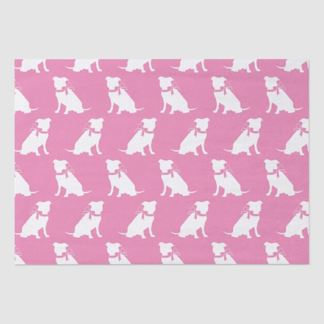 De Seda Pit Bull Dog Puppy Pitbull Papel para tecidos (Frente )