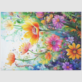 De Seda Primavera Floral Colorida Papel Tecido