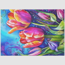 De Seda Primavera Floral Tulipas Papel Tecido