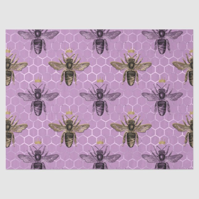 De Seda Queen Bee Series Design 17 Papel Tecido (Frente )