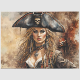 De Seda Rainha Pirata | Papel Decoupage Náutico Caribenho