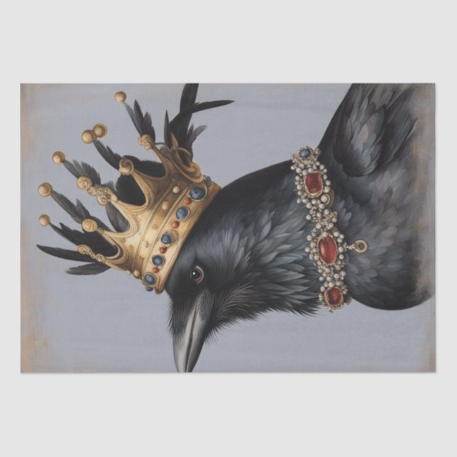 De Seda Regal Raven: Perfil no Papel Decoupage Coroa (Frente )