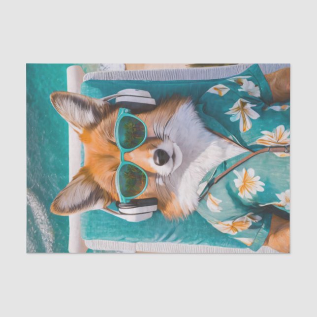 De Seda Riviera Rascal,  Foxy Summer Fun Papel Tecido (Frente )