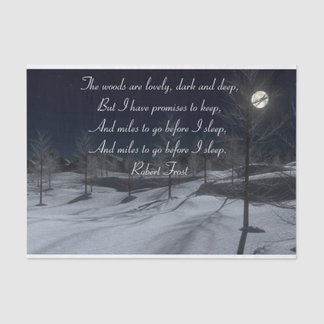 De Seda Robert Frost Gift - Papel Tecido (Frente )