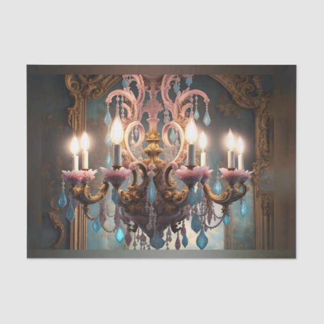 De Seda Rococo - Francês Chandelier 2 - Papel Decoupage (Frente )