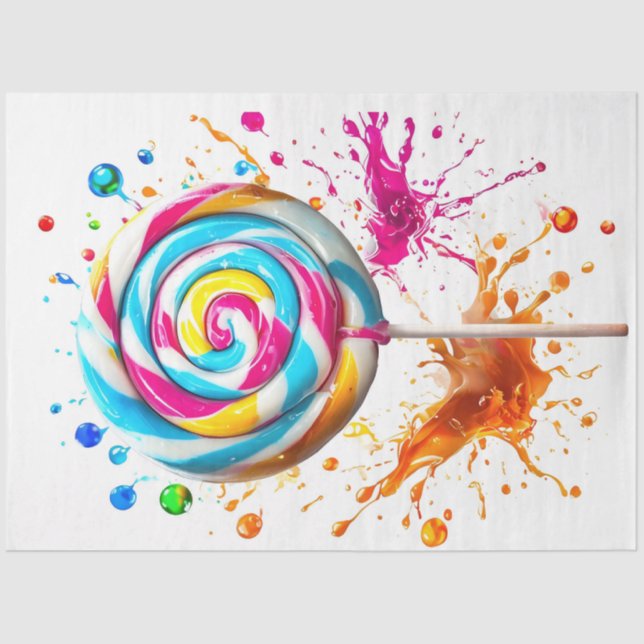 De Seda Rodar o papel multicolorida Lollipop (Frente )