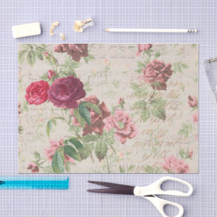 De Seda Rosa antigo - Decoupage e papel tecidular - cor-de