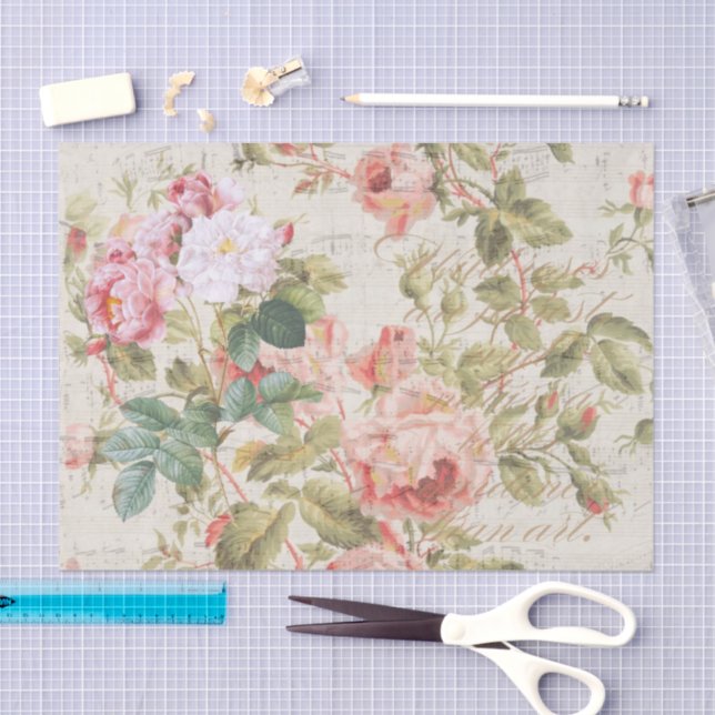 De Seda Rosa antigo - Decoupage e papel tecidular - rosa (Arte )