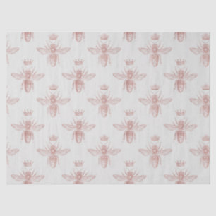De Seda Rosa Dourado Bee Series Design 2 Papel Tecido