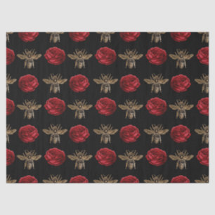 De Seda Rosa vermelha Bee Series Design 16 Papel Tecido