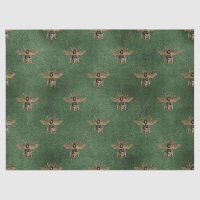 De Seda Rosa vermelha Bee Series Design 5 Tecido Papel (Frente )