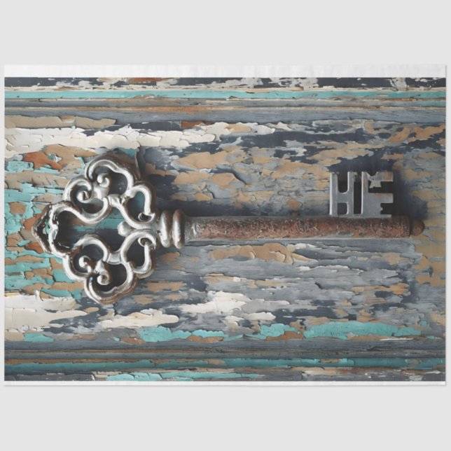 De Seda Rusty Key 1 com um belo papel protetor da Patina (Frente )