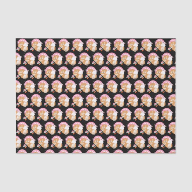 De Seda SAKURA - Chow - papel preto dos TECIDOS (Frente )