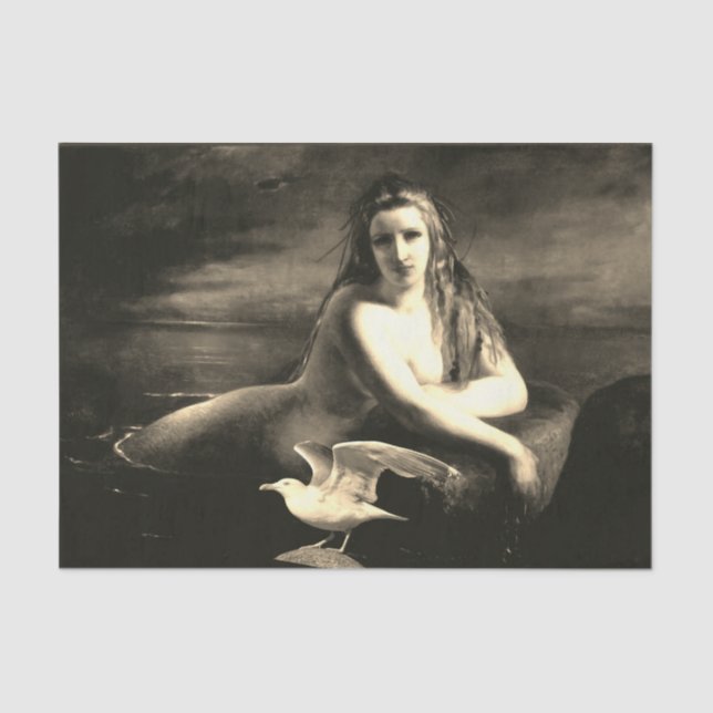 De Seda Sereia e papel tecidos para presentes na gaivota (Frente )