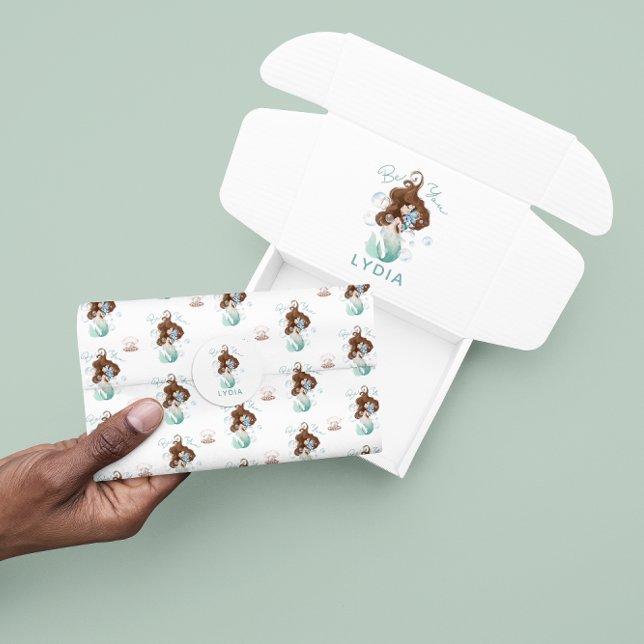 De Seda Sereia Seja Seu Papel Tecidual (Empower someone special to be themselves with this mermaid, "Be you" tissue paper! )