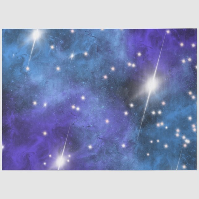 De Seda Série Blue Galaxy Design 9 Papel Tecido (Frente )