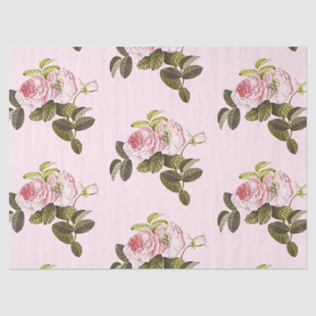 De Seda Série Rosa Romântica Design 15 Papel Tecido (Frente )