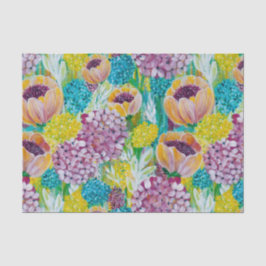 De Seda Sinfonia Hydrangea Poppy Papel Tecido Floral