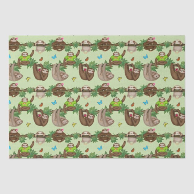 De Seda Stanley Sloth e o papel verde dos amigos (Frente )